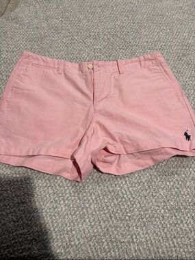 Polo by Ralph Lauren Light Pink Women's Cotton Shorts with Navy Logo